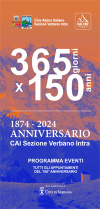 CAI Verbano - Programma eventi, tutti gli appuntamenti del 150° anniversario.