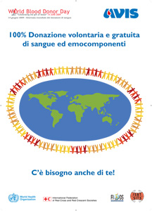Manifesto della 'Giornata mondiale del donatore di sangue' 2009
