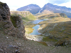 I due laghi Busin Superiore visti dalla Bocchetta della Valle 