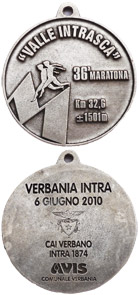 Medaglia ricordo della 36a Maratona della Valle Intrasca