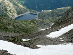 CAI Verbano - Via storica transfrontaliera Saas Almagell - Passo di Saas - Lago di Cingino - Lago di Antrona: il lago del Cingino da Passo Saas
