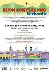 Buon Compleanno Verbania - Centro Eventi Il Maggiore - 30 novembre 2019 - fai click per leggere la locandina