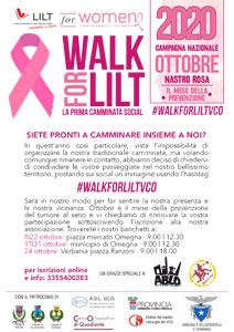 LILT for Women - Wolk for LILT - La prima camminata social - Ottobre 2020