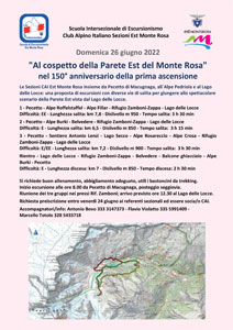 Escursione intersezionale 'Al cospetto della Parete Est del Monte Rosa' nel 150° anniversario della prima ascensione - 26 giugno 2022