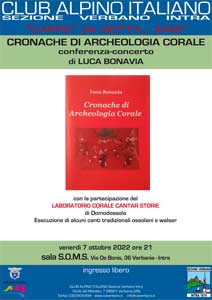 CAI Verbano: Cronache di Archeologia Corale, conferenza-concerto di Luca Bonavia