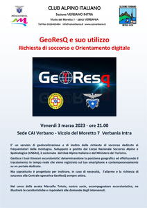 CAI Verbano: GeoResQ e suo utilizzo, richiesta di soccorso e orientamento digitale