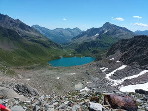 CAI Verbano - Le Guglie bianche del Lebendun (Alta Val Formazza): il lago Srùer dal vallone del Passo del Vannino
