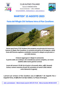 Festa del Rifugio CAI Verbano Intra al Pian Cavallone - 15 agosto 2023