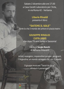 Liborio Rinaldi presenta il libro: "Datemi il sole", l'arte, la vita, il mondo del pittore di Piazza Teatro Giuseppe Rinaldi