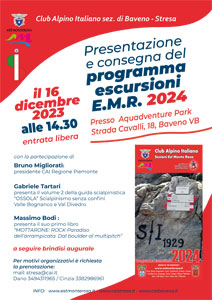 Presentazione programma escursionistico 2024 del Club Alpino Italiano Sezioni Est Monte Rosa