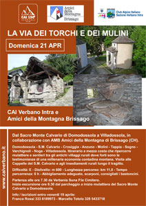 CAI Verbano: la "Via dei Torchi e dei Mulini", in collaborazione con gli Amici della Montagna di Brissago - 21 aprile 2024
