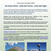 CAI Verbano: Val Sesia - Rima - Colle del Termo - Cima del Tiglio - 24 luglio 2022