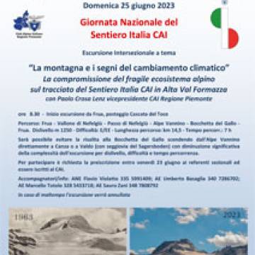 Scuola Intersezionale di Escursionismo Sezioni CAI Est Monte Rosa: Giornata Nazionale del Sentiero Italia CAI - 25 giugno 2023