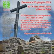 CAI Verbano: 30^ Festa della Croce al Monte Zeda con A.N.A. Sezione di Intra, Gruppo Alpini Aurano e Gruppo Alpini Falmenta - 25 giugno 2023