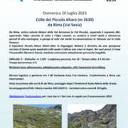 CAI Verbano: Colle del Piccolo Altare (m 2630) da Rima (Val Sesia) - 30 luglio 2023