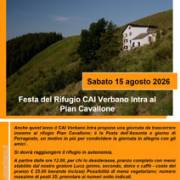 Festa del Rifugio CAI Verbano Intra al Pian Cavallone - 15 agosto 2026