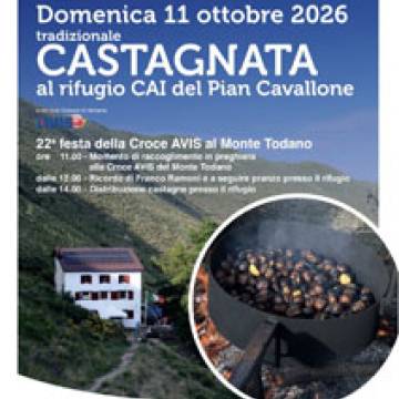 CAI Verbano: Tradizionale castagnata al rifugio del Pian Cavallone e 22^ festa della Croce AVIS al Monte Todano - 11 ottobre 2026