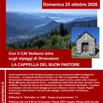CAI Verbano: sugli alpeggi di Ornavasso, la Cappella del Buon Pastore - 25 ottobre 2026